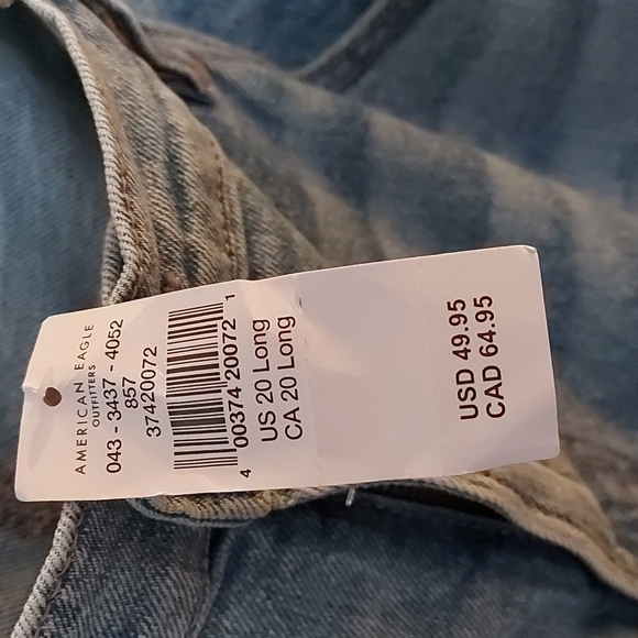 NWT American Eagle 90s Bootcut Jeans Cropped  Medium Wash Size 20 - Picture 4 of 9
